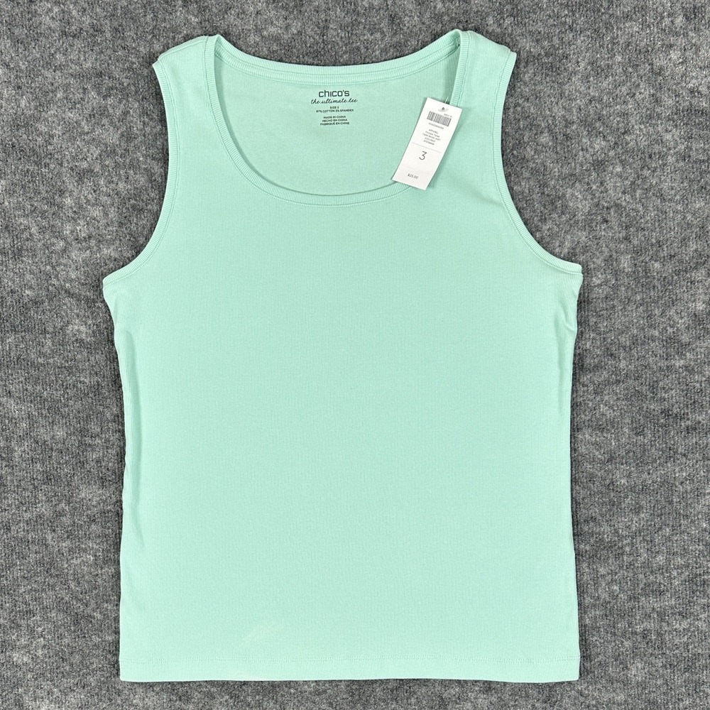 NWT CHICO'S Ultimate Tee Tank Top Bundle Of 4 Size 3/XL Pink Mint Black White - Picture 7 of 12